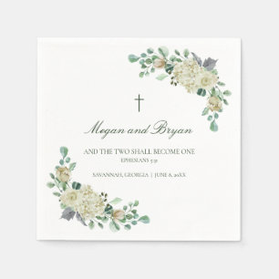 Megan Christlich Cross Greenerity Wedding Cocktail Serviette