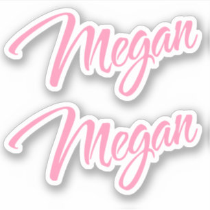 Megan Decorative Name in Pink x2 Aufkleber