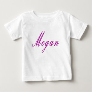 "Megan" Eleganter Mädchenname in Rosa Baby T-shirt