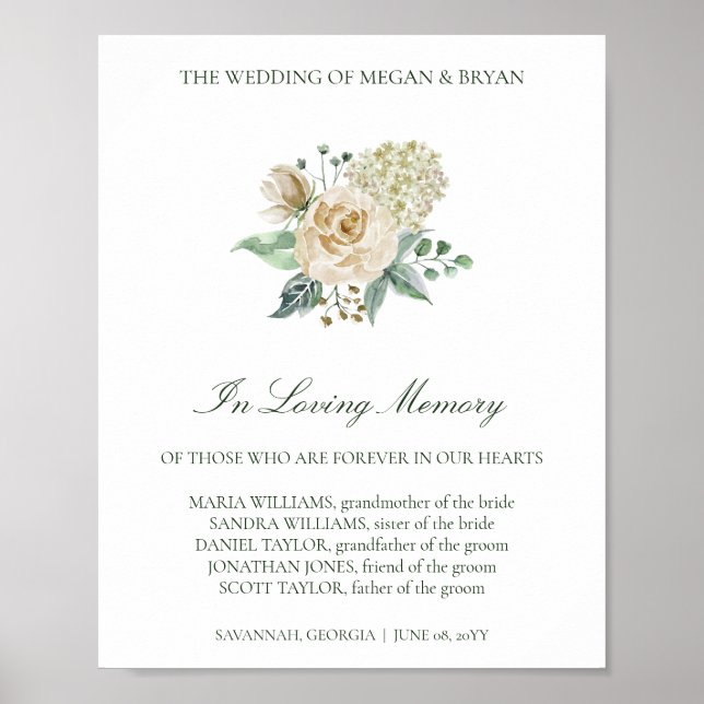 Megan in Love Memory Memorial Wedding Sign Poster (Vorne)