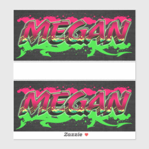Megan prénom nom autocollant graffiti sticker