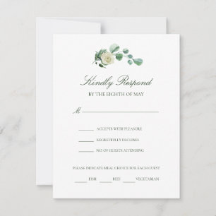 Megan Simple Elegante Meal Choice Wedding RSVP Karte