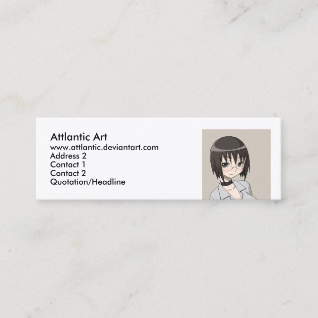 megane, Attlantic Kunst, www.attlantic.de Mini Visitenkarte (Vorderseite)