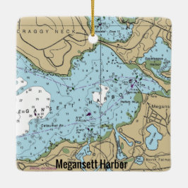 Megansett Harbour MA Nautical Chart Keramikornament