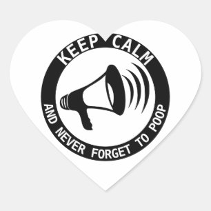 Megaphon: Behalt ruhig und vergiss nie. Herz-Aufkleber