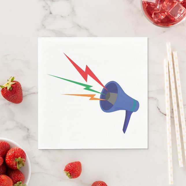 Megaphone Sound Waves Paper Napkins Serviette (Von Creator hochgeladen)