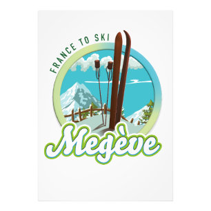 Megève Frankreich Ski Logo Fotodruck