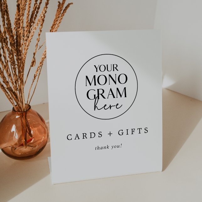 MEGHAN Monogram Minimal Wedding Cards and Gifts Sockelschild (MEGHAN Monogram Minimal Wedding Cards and Gifts Pedestal Sign)