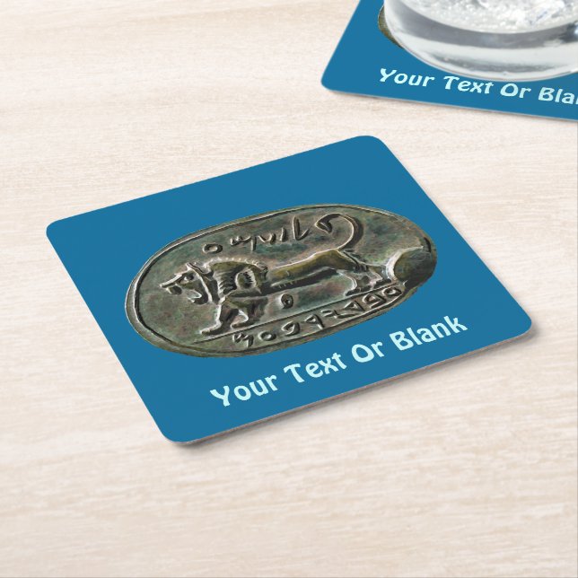 Megiddo-Siegel Rechteckiger Pappuntersetzer (angewinkelt)