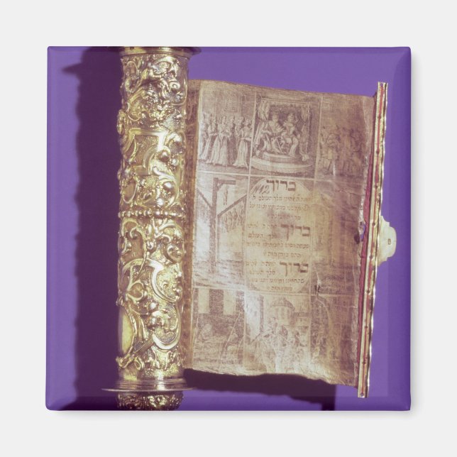 Megillah in einem Silberfall, Wien, c.1715 Magnet (Vorne)