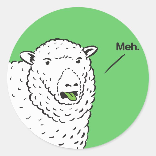 "Meh"-Aufkleber Runder Aufkleber (Vorderseite)