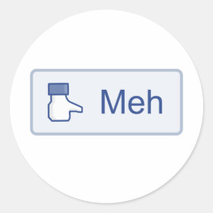 Meh - Facebook Runder Aufkleber