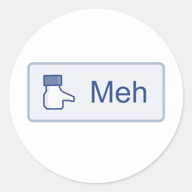 Meh - Facebook Runder Aufkleber (Vorderseite)