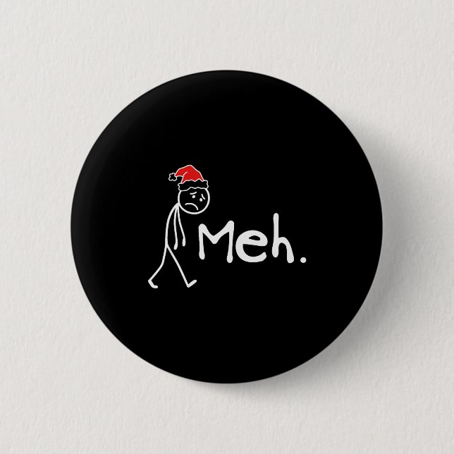 Meh. Funny Christmas Introvert  Button (Vorderseite)