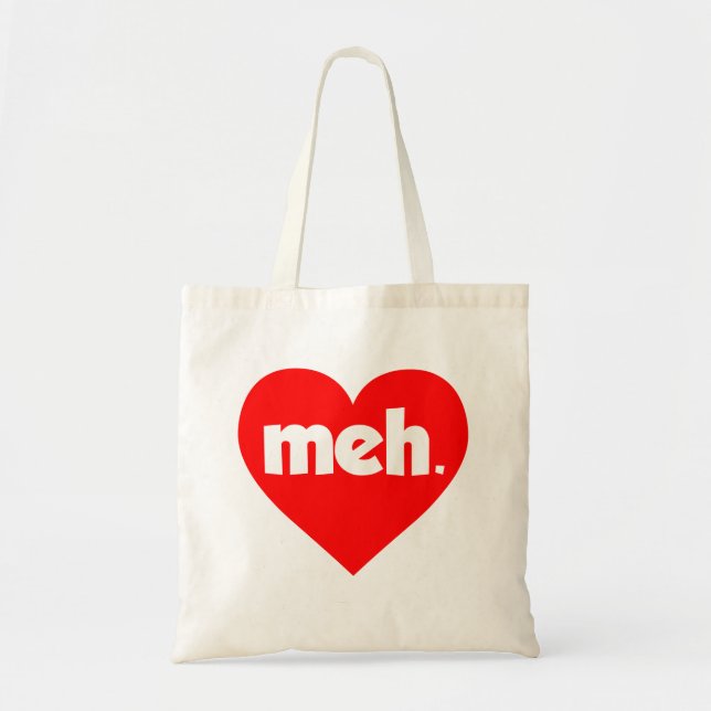 Meh Heart Anti-Valentinstag Tragetasche (Vorne)