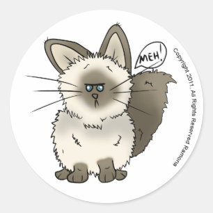 Meh Katzen-Aufkleber Runder Aufkleber