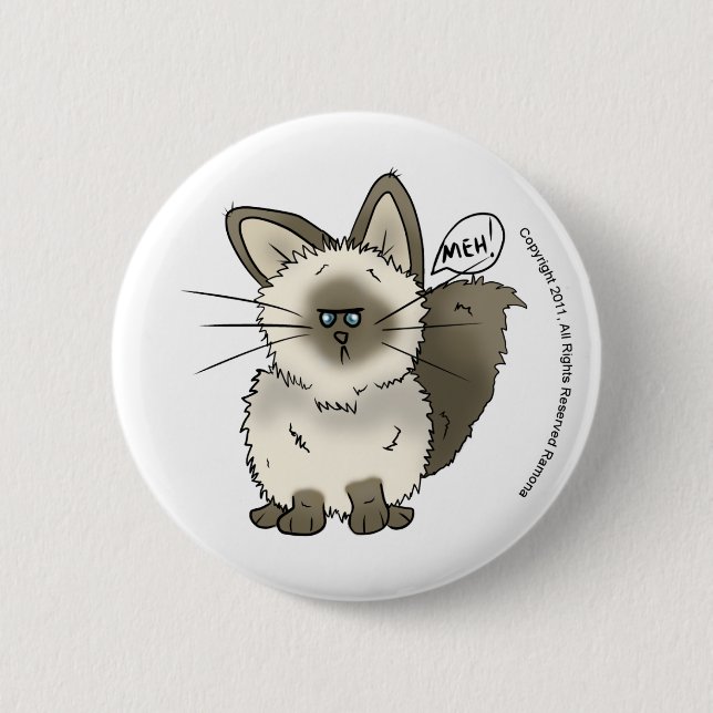 Meh Katzen-Knopf Button (Vorderseite)