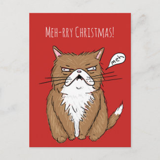 Meh-rry Weihnachtsmürrische Feiertagspostkarte
