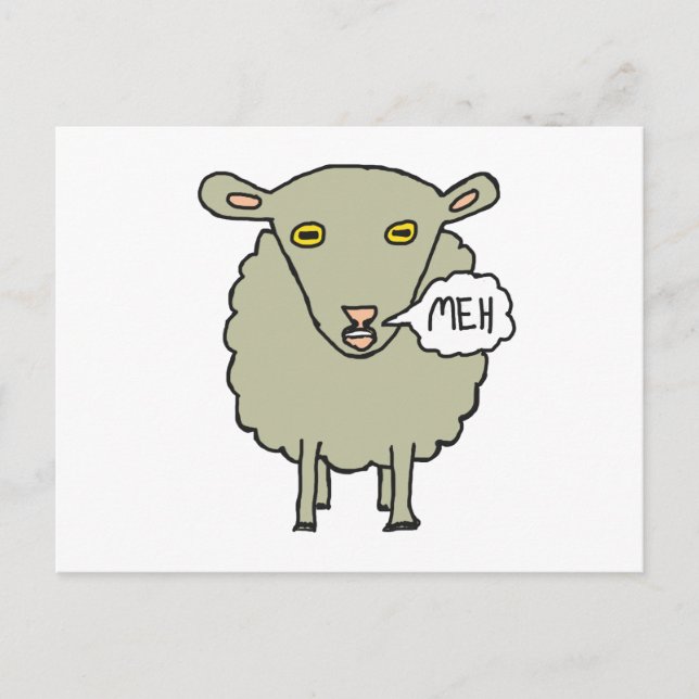 Meh Sheep Postkarte (Vorderseite)