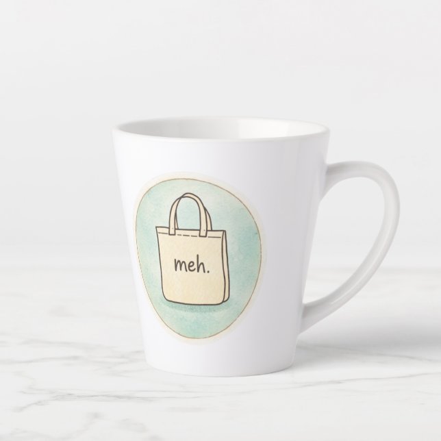 Meh Snarky Sarcastic Funny Mug Milchtasse (Rechts)