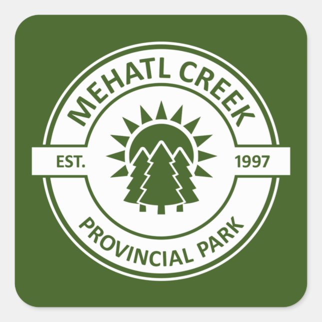 Mehatl Creek Parco Civico-Ciani Quadratischer Aufkleber (Vorderseite)