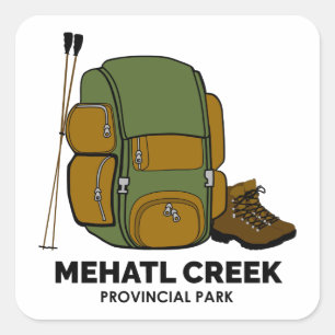 Mehatl Creek Provincial Park Backpack Quadratischer Aufkleber