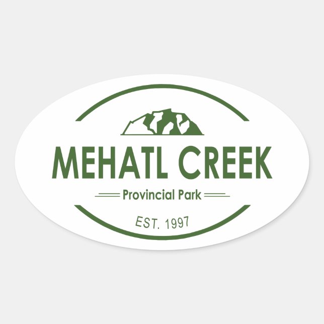 Mehatl Creek Provinzialpark Ovaler Aufkleber (Vorderseite)