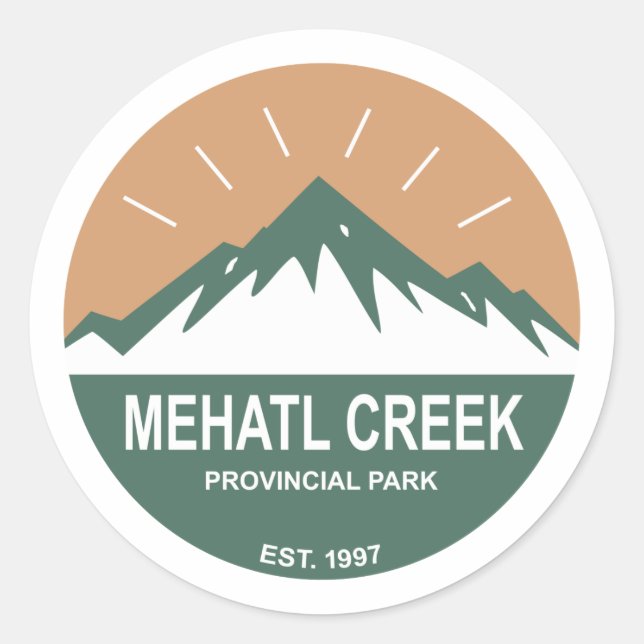 Mehatl Creek Provinzialpark Runder Aufkleber (Vorderseite)