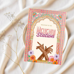 Mehendi Bazaar Sign, Henna Station Decor, Mehndi Poster