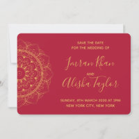 Mehendi Indian Wedding Save the date hamsa Henna