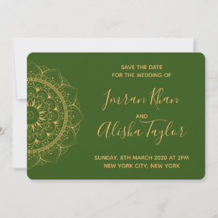 Mehendi Indian Wedding Save the date hamsa Henna