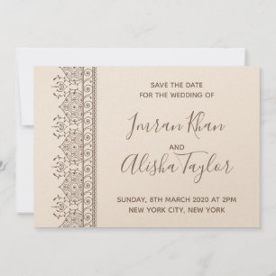 Mehendi Indische Hochzeit Save the Date Hamsa Henn