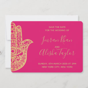 Mehendi Indische Hochzeit Save the Date Hamsa Henn