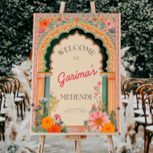 Mehendi Willkommenszeichen, Mehndi Wedding Decor B