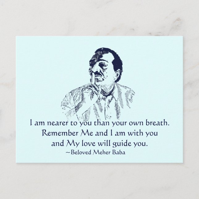 Meher Baba erinnere mich an Postkarte (Vorderseite)