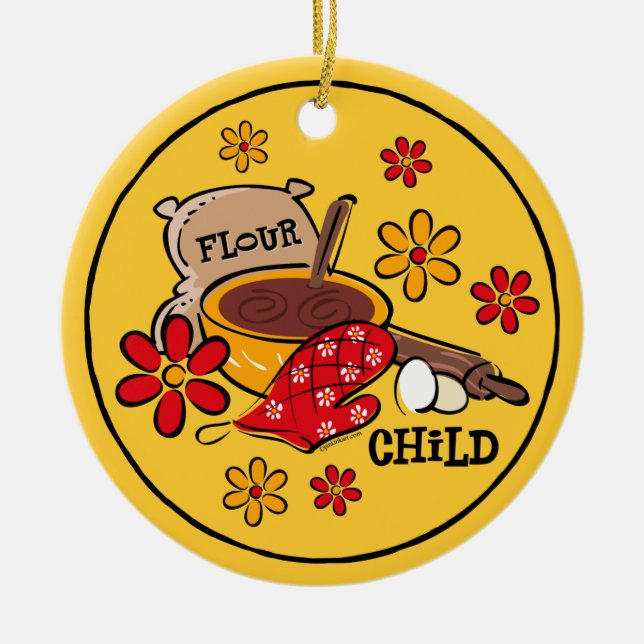 Mehl-Kinderverzierung Keramikornament (Vorne)