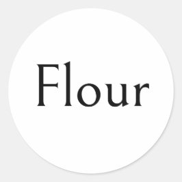 Mehl-Lebensmittelvorrat-Aufkleber, modern, einfach Runder Aufkleber