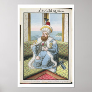 Mehmed II (1432-81) nannte "Fatih", der Eroberer, Poster