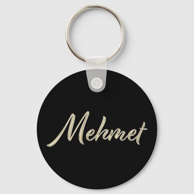 Mehmet whitegold Button Name Schlüsselanhänger (Vorderseite)