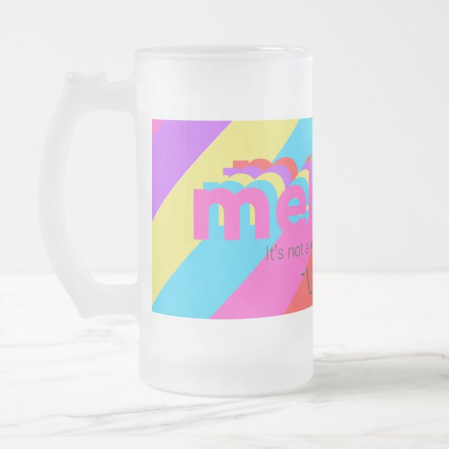 Mehmz Shruggy gestreifte große mattierte Tasse (Links)
