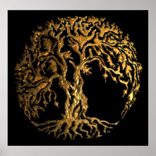 Mehndi Baum des Lebens (Gold) Poster