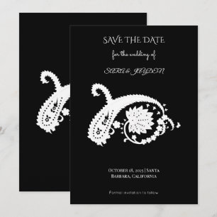 Mehndi-Blumendesign-Plakat – Paisley-Kunstprint Save The Date