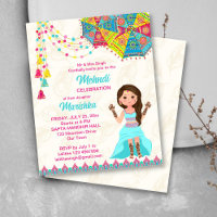 Mehndi-Budget laden pinkfarbenblaues niedliches in