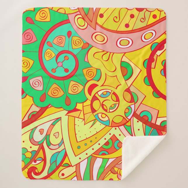 Mehndi Doodle: farbenfrohe ethnische Textur. Sherpadecke (Vorderseite)