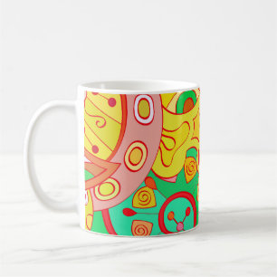 Mehndi-Doodle: Farbige ethnische Textur. Kaffeetasse
