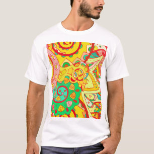 Mehndi-Doodle: Farbige ethnische Textur. T-Shirt