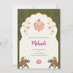 Mehndi-Einladung Digitale indische Hochzeitseinlad Einladung
