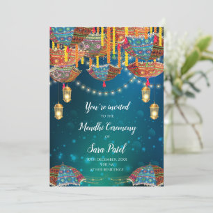 Mehndi-Einladung & Mendhi-Party-Einladungen Henna- Einladung