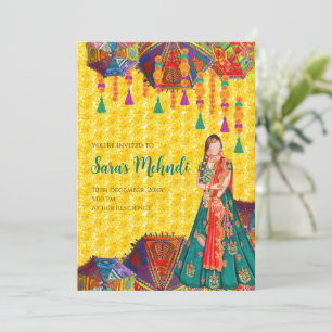 Mehndi-Einladungen & Henna-Nacht-Einladung Mehandi Einladung
