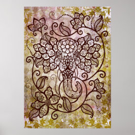 Mehndi Elephant Poster